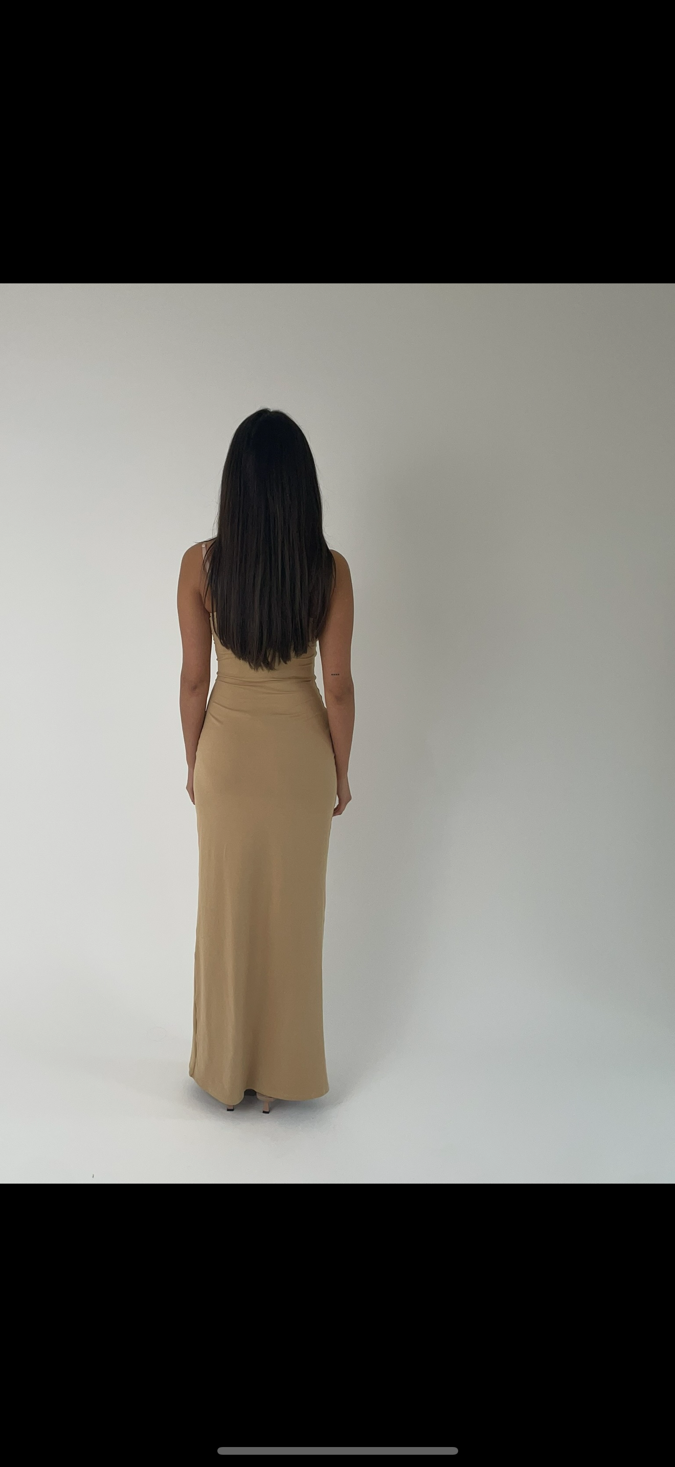 Diamonte Maxi Dress In nude