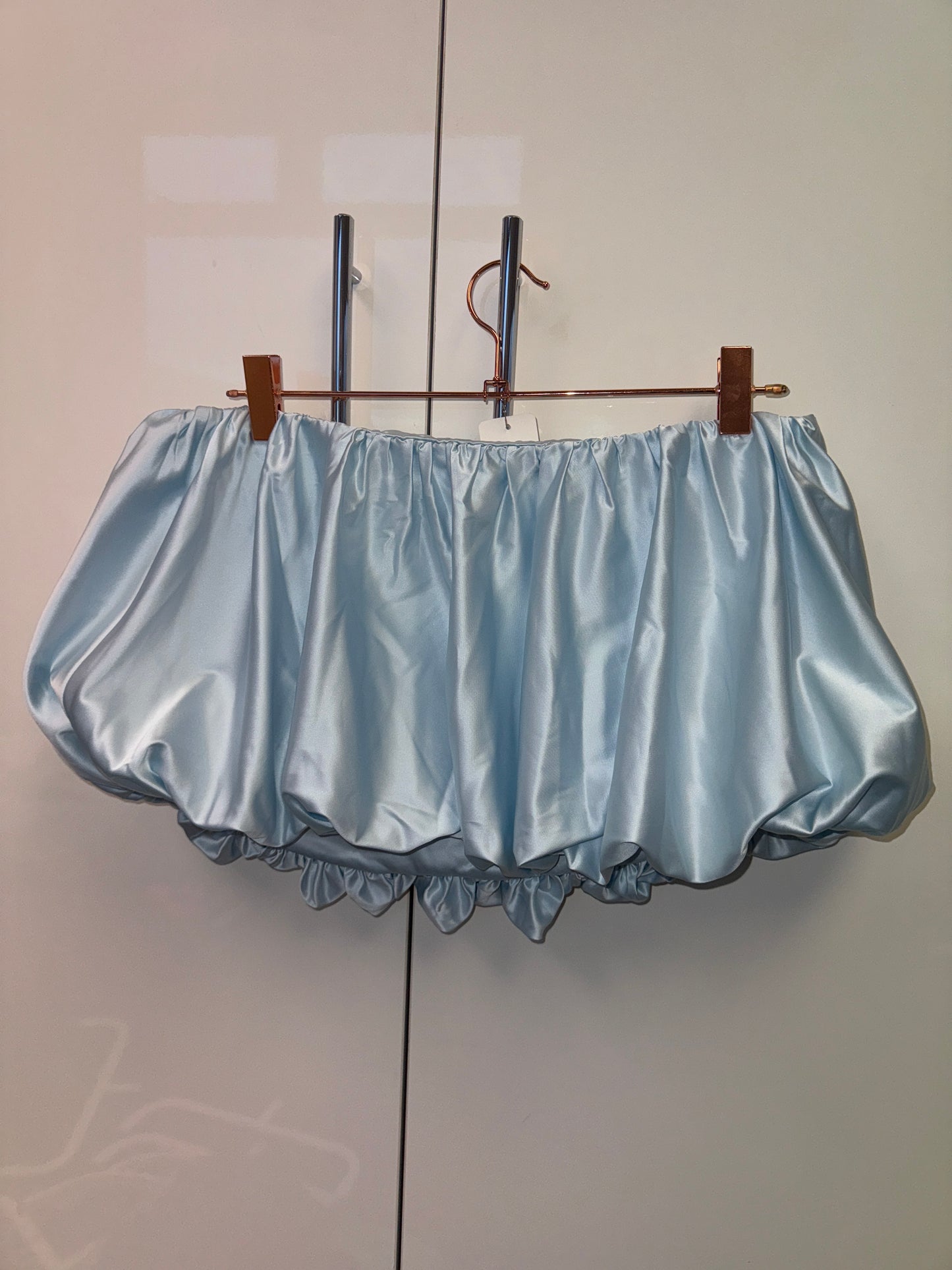 Blue satin puffball skirt size 12